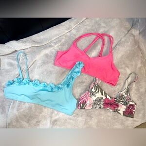 🔶3 pc Bundle of 2 Zara & 1 Ardene Girls Bikini Tops Unused, no Bottoms Sz 9-10